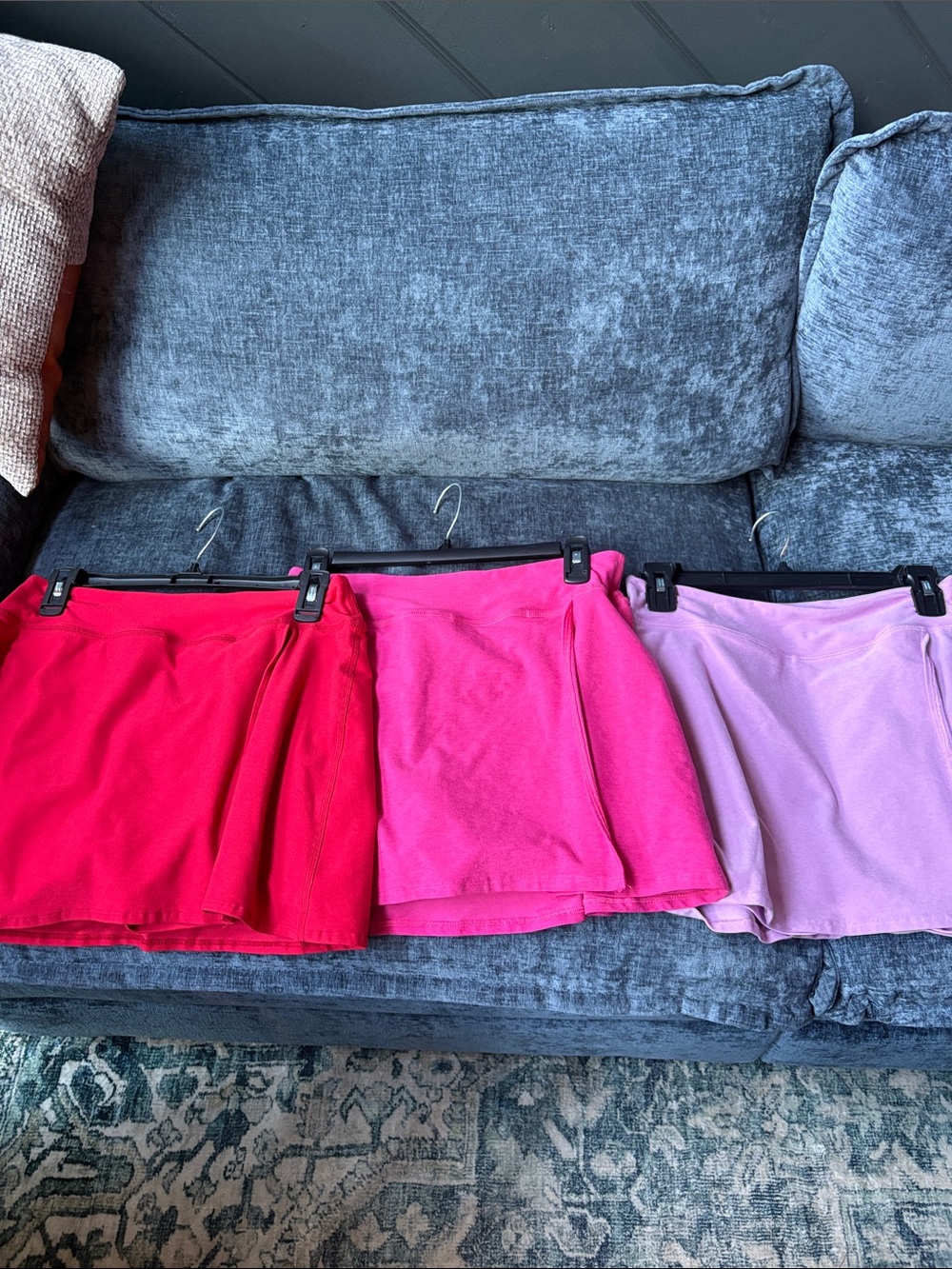 Beyond Yoga Colorblock Skort Trio — Red, Hot Pink & Lavender
